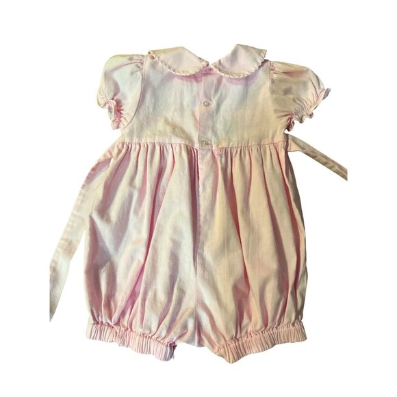 Vintage Allison Ann Smocked Sun Suit Infant Girls 24 Mo Pink - Picture 4 of 13